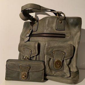 Coach Gigi Legacy Tote-Grey Leather